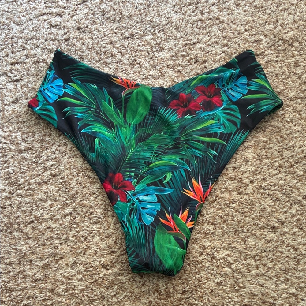 Tropical High-Waisted Bikini Bottom